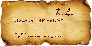 Klemens László névjegykártya